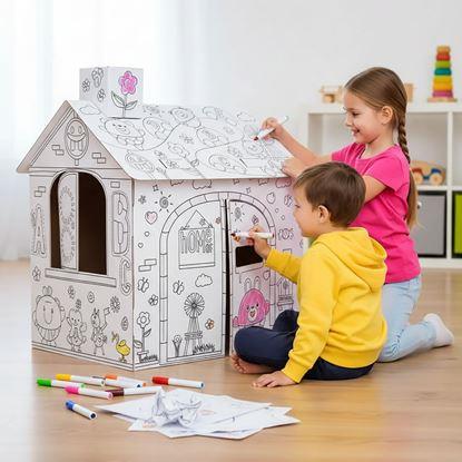 Obraz Domek do kolorowania z markerami 60,5 x 48 x 70 cm