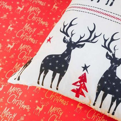Obrazek z Świąteczny pokrowiec na poduszkę 40x40 cm  -  jelenie