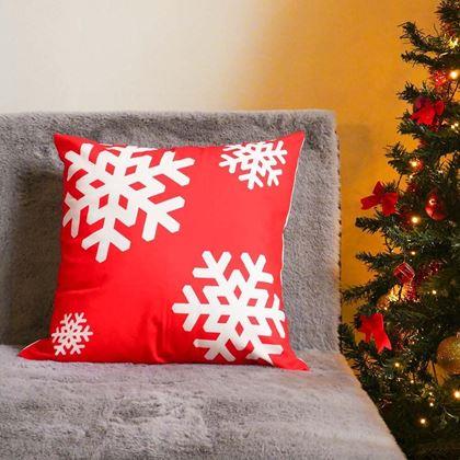 Obrazek z Świąteczny pokrowiec na poduszkę 40x40 cm  -  płatki śniegu