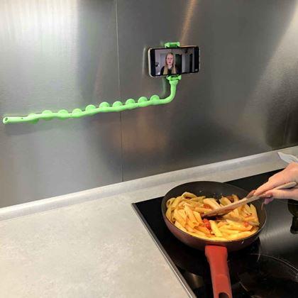 Obrazek z Uchwyt na telefon  -  zielona ośmiornica