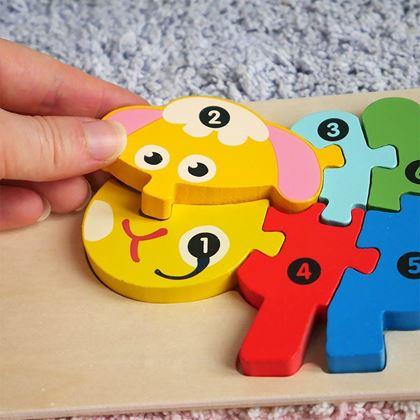 Obrazek z Drewniane puzzle z cyframi  -  owce