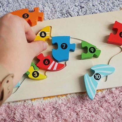 Obraz Drewniane puzzle z cyframi 