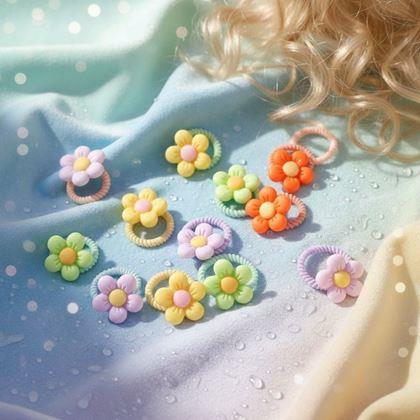 Obrazek z Gumki do włosów dla dzieci 10 szt.  -  kwiatki