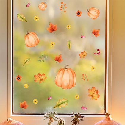 Obrazek z Przylepne naklejki na okno – jesienna atmosfera