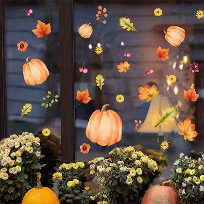 Obrazek z Przylepne naklejki na okno – jesienna atmosfera