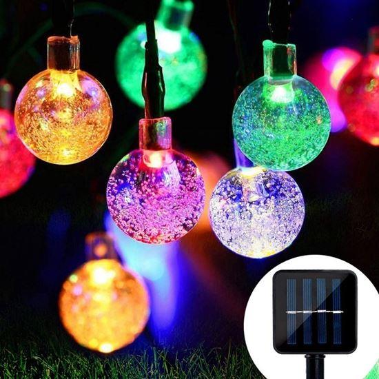Obrazek z Dekoracyjne kolorowe oświetlenie solarne, 30 żarówek, 4,4 m
