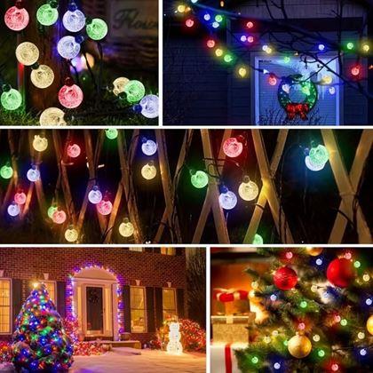 Obrazek z Dekoracyjne kolorowe oświetlenie solarne, 30 żarówek, 4,4 m