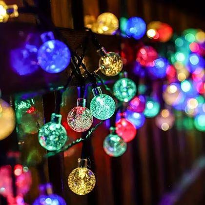 Obrazek z Dekoracyjne kolorowe oświetlenie solarne, 30 żarówek, 4,4 m