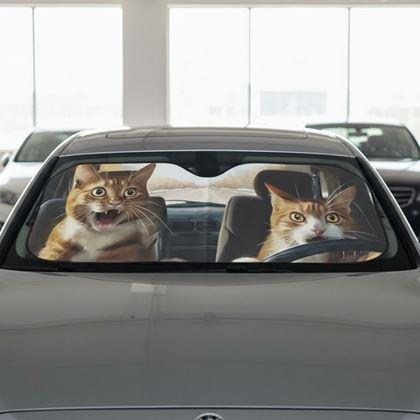Obrazek z Osłona przeciwsłoneczna do samochodu z przyssawkami - koty