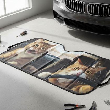 Obrazek z Osłona przeciwsłoneczna do samochodu z przyssawkami - koty