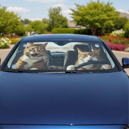Obrazek z Osłona przeciwsłoneczna do samochodu z przyssawkami - koty