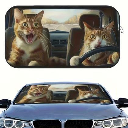 Obrazek z Osłona przeciwsłoneczna do samochodu z przyssawkami - koty