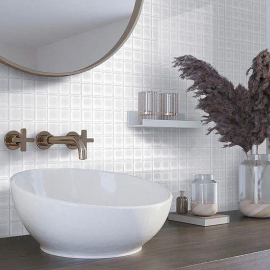 Obrazek z Mozaika szklana na siatce 30 x 30 cm - czarno -  biała