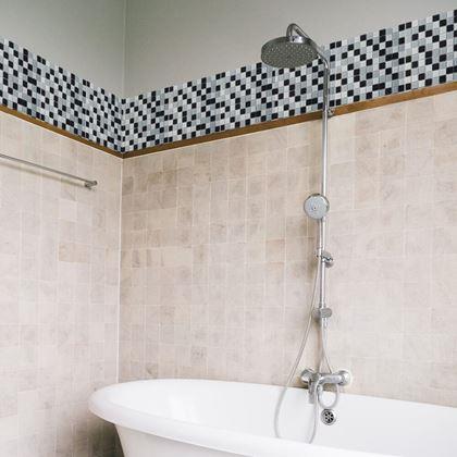 Obrazek z Mozaika szklana na siatce 30 x 30 cm - czarno - biała