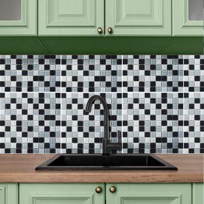 Obrazek z Mozaika szklana na siatce 30 x 30 cm - czarno - biała