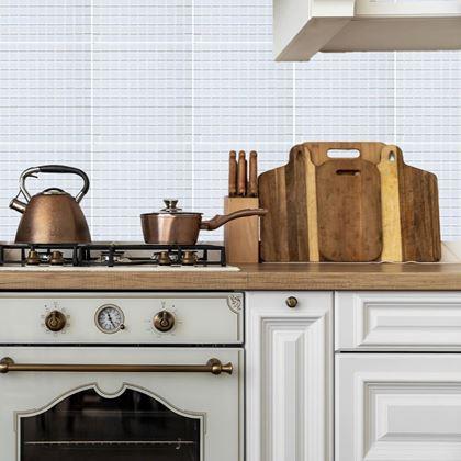 Obrazek z Mozaika szklana na siatce 30 x 30 cm - czarno -  biała