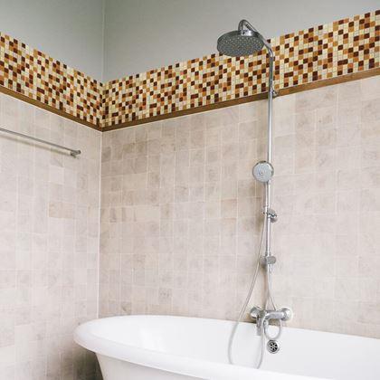 Obrazek z Mozaika szklana na siatce 30 x 30 cm - czarno -  brąz