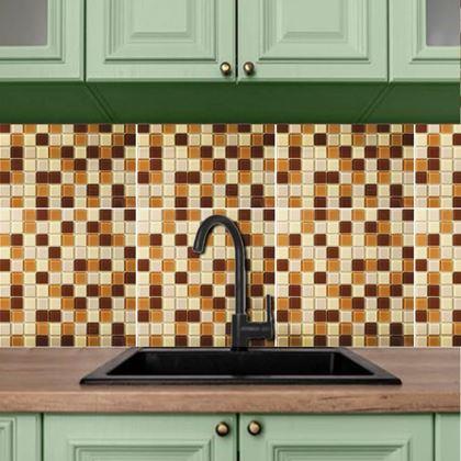 Obrazek z Mozaika szklana na siatce 30 x 30 cm - czarno -  brąz