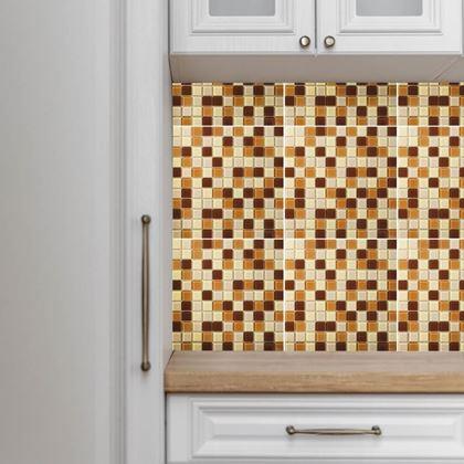 Obrazek z Mozaika szklana na siatce 30 x 30 cm - czarno -  brąz