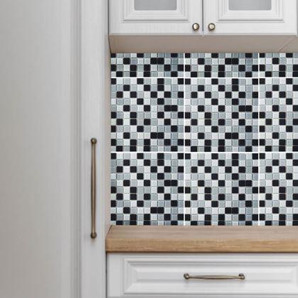 Obrazek z Mozaika szklana na siatce 30 x 30 cm - czarno - biała