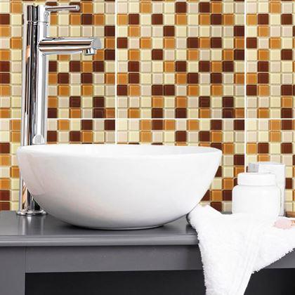 Obrazek z Mozaika szklana na siatce 30 x 30 cm - czarno -  brąz