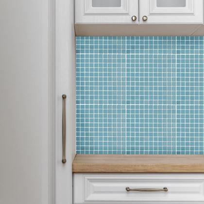 Obrazek z Mozaika szklana na siatce 30 x 30 cm - czarno -  jasnoniebieska