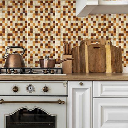 Obrazek z Mozaika szklana na siatce 30 x 30 cm - czarno -  brąz