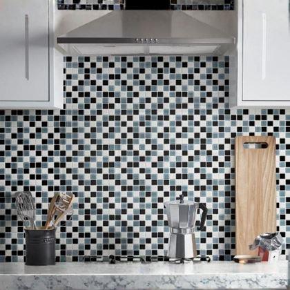 Obrazek z Mozaika szklana na siatce 30 x 30 cm - czarno - biała