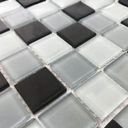 Obraz Mozaika szklana na siatce 30 x 30 cm - czarno