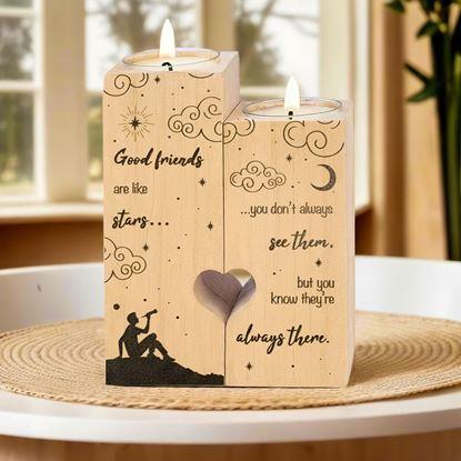 Obraz Drewniane świeczniki na tealighty dla par, 2 szt.