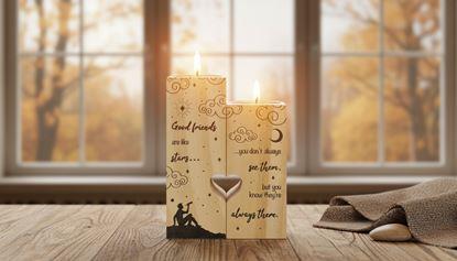 Obraz Drewniane świeczniki na tealighty dla par, 2 szt.