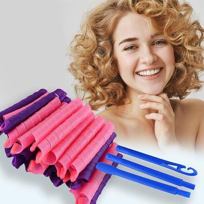 Obraz Spiralne wałki do włosów 50 cm – 20 sztuk + haczyk