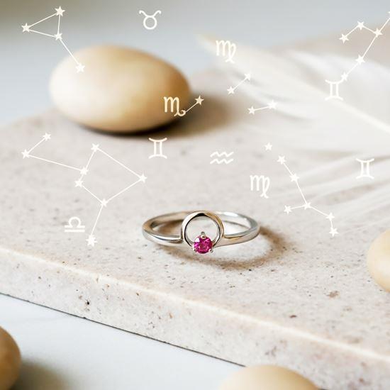 Obrazek z Regulowany pierścionek zodiakalny - wagi