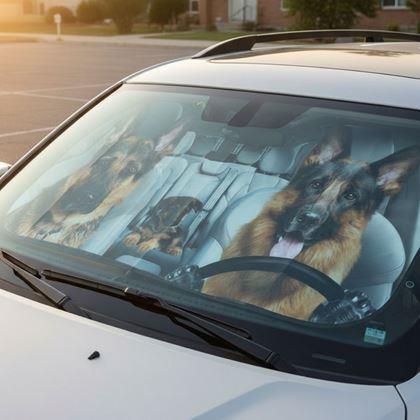 Obrazek z Osłona przeciwsłoneczna do samochodu z przyssawkami - psy
