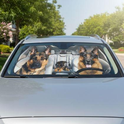 Obrazek z Osłona przeciwsłoneczna do samochodu z przyssawkami - psy