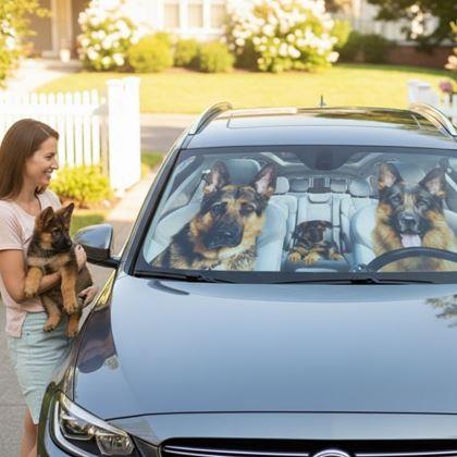 Obrazek z Osłona przeciwsłoneczna do samochodu z przyssawkami - psy