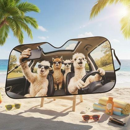 Obrazek z Osłona przeciwsłoneczna do samochodu z przyssawkami - lamy