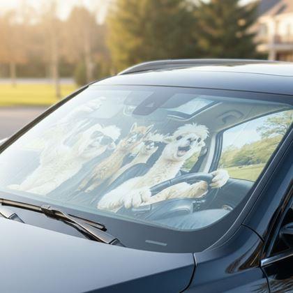 Obrazek z Osłona przeciwsłoneczna do samochodu z przyssawkami - lamy