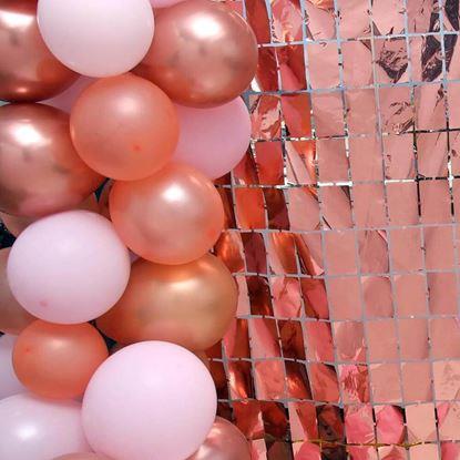 Obraz Kurtyna imprezowa prostokąty – różowo-złota