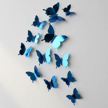 Obrazek z Lustro motyl 12 szt. - niebieski