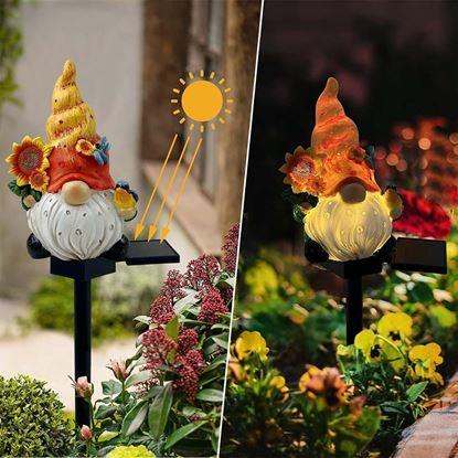 Obraz Solarna lampa ogrodowa – krasnal