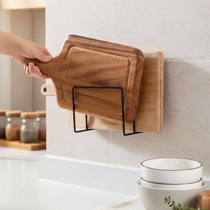 Obraz Samoprzylepny uchwyt na deski do krojenia i pokrywki, 2 przegrody