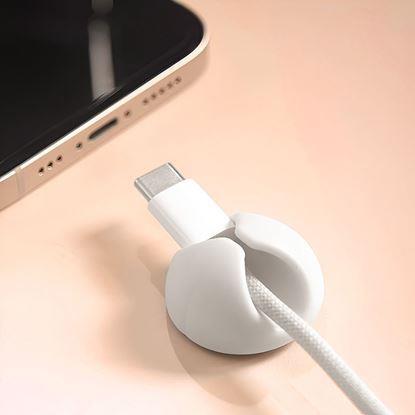 Obraz 5 szt. samoprzylepnych uchwytów na kable