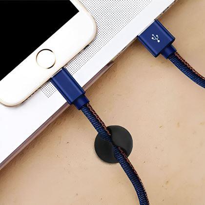 Obrazek z 5 szt. samoprzylepnych uchwytów na kable - czarny