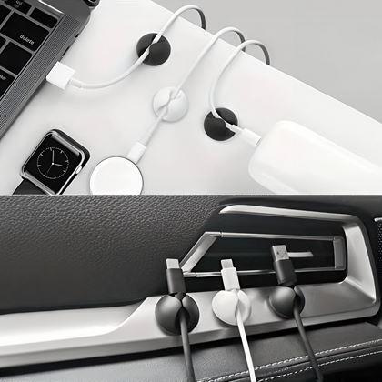 Obrazek z 5 szt. samoprzylepnych uchwytów na kable - czarny