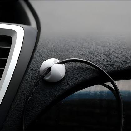 Obrazek z 5 szt. samoprzylepnych uchwytów na kable - biały