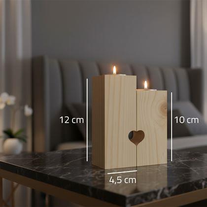 Obrazek z Drewniane świeczniki na tealighty dla par, 2 szt. - mandala