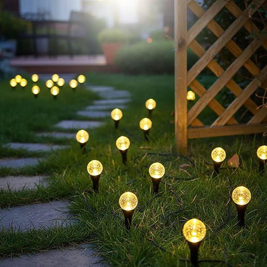Obrazek z Solarna lampa LED do ziemi z efektem bąbelków – 10 punktów świetlnych