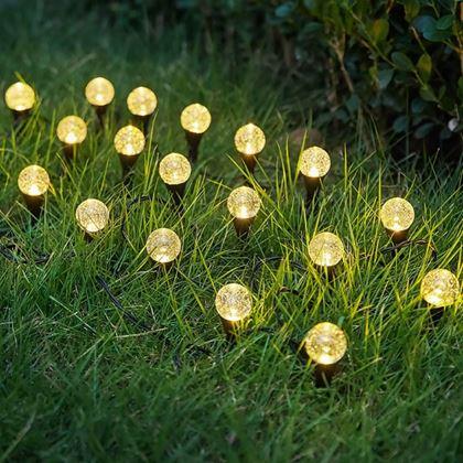 Obrazek z Solarna lampa LED do ziemi z efektem bąbelków – 10 punktów świetlnych