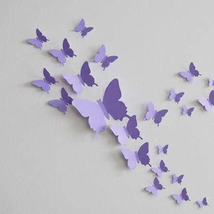 Obrazek z Motyle 3D na ścianę - fioletowe